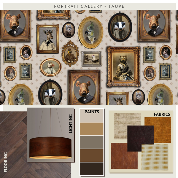 Portrait Gallery Wallpaper Taupe