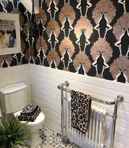 Showgirls Wallpaper Metallic Bronze & Black