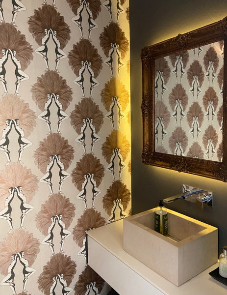 Showgirls Wallpaper Metallic Bronze & Cream