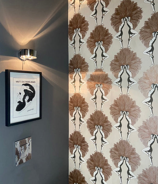 Showgirls Wallpaper Metallic Bronze & Cream