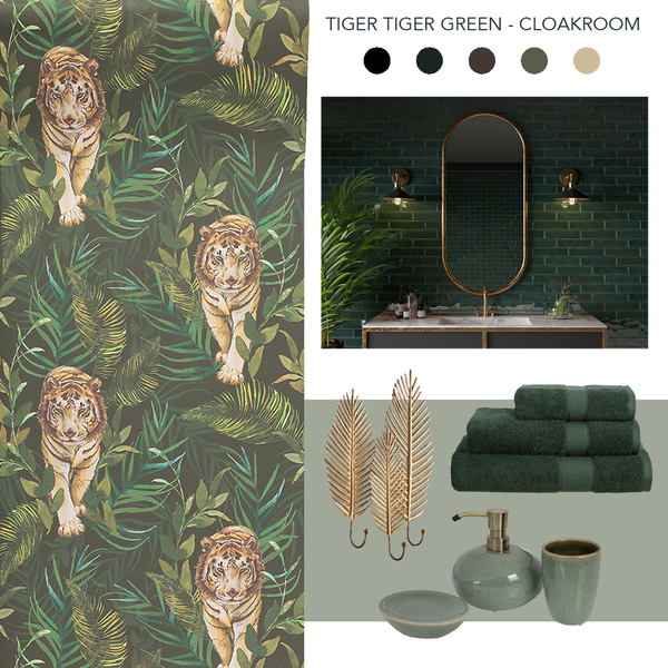 Tiger Tiger Wallpaper Green