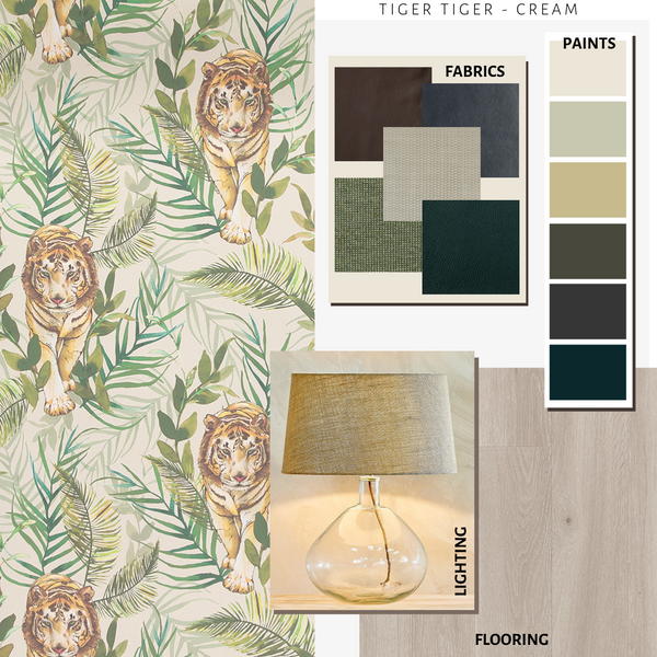 Tiger Tiger Wallpaper Cream