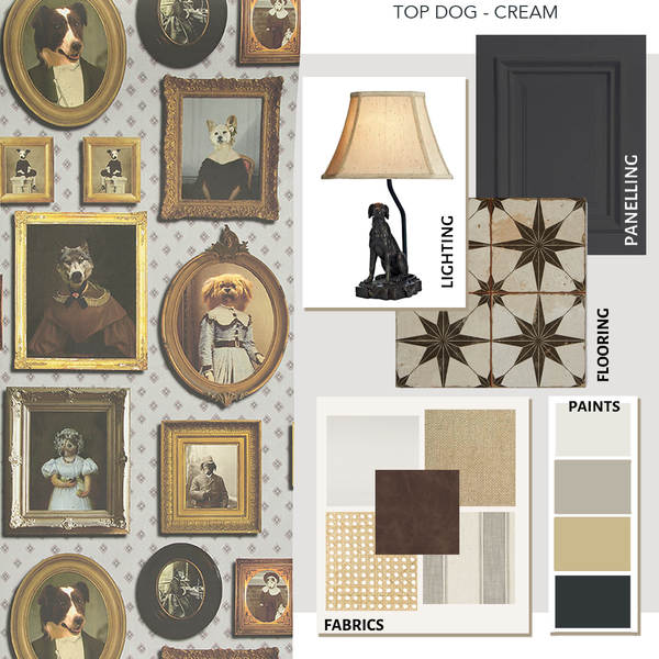 Top Dog Wallpaper Cream