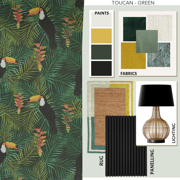 Toucan Wallpaper Green