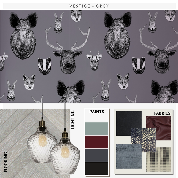 Vestige Wallpaper Grey