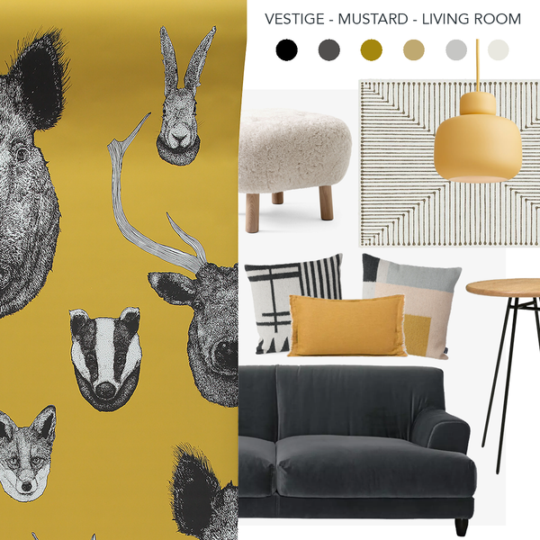 Vestige Wallpaper Mustard