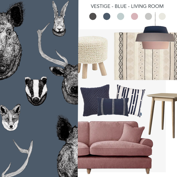 Vestige Wallpaper Blue