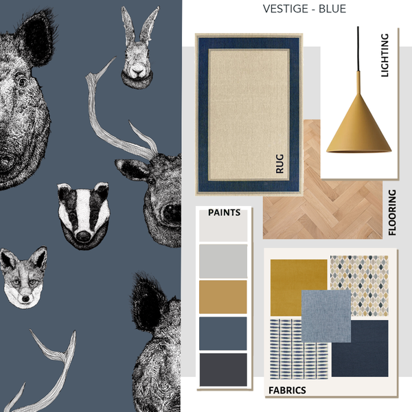 Vestige Wallpaper Blue