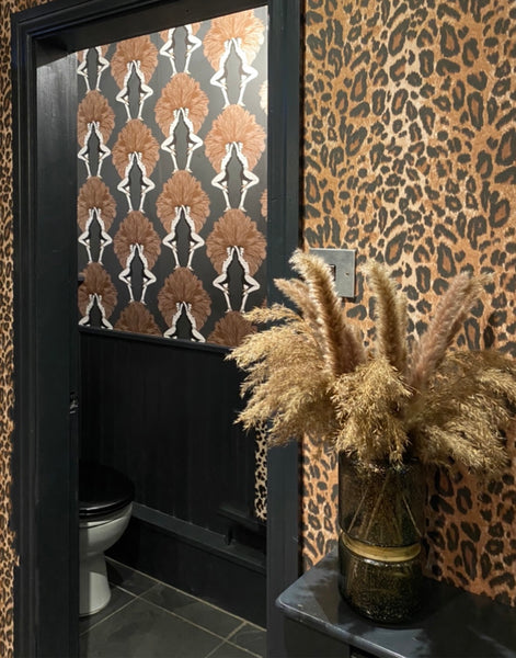 Showgirls Wallpaper Metallic Bronze & Black