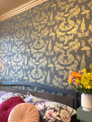 Dipped in Moonlight Wallpaper Metallic Gold & Charcoal