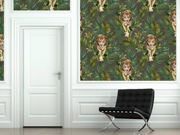 Tiger Tiger Wallpaper Green